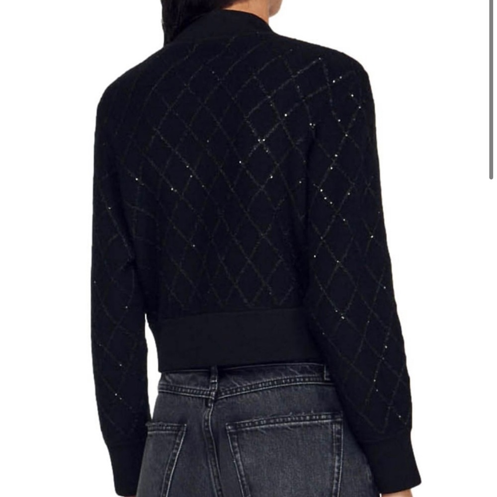 Sandro Sequined coatigan cardigan sweater varsity jacket - Picture 3 of 4